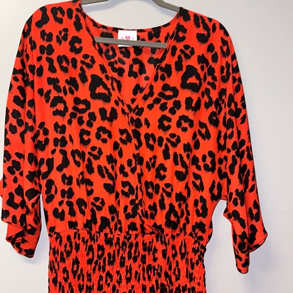 Buddy Love Leopard Print Smocked Waist Dress - Picture 2 of 5
